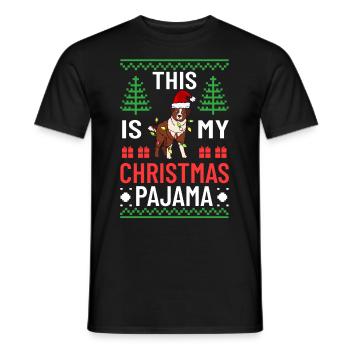 Australian Shepherd Weihnachten Hund Welpe - Männer T-Shirt - Schwarz - Vorne - AI Model Male 178 light (178cm)