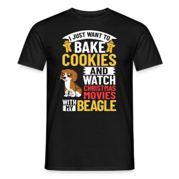 Beagle Dog Puppy Owner Lover Christmas - Men's T-Shirt - black - Front - AI Model Male 178 light (178cm)
