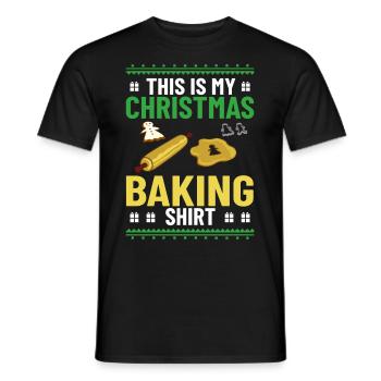 Christmas Baking Cookies Cookies Gingerbread - Men's T-Shirt - black - Front - AI Model Male 178 light (178cm)