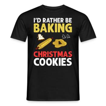 Christmas Baking Cookies Cookies Gingerbread - Men's T-Shirt - black - Front - AI Model Male 178 light (178cm)
