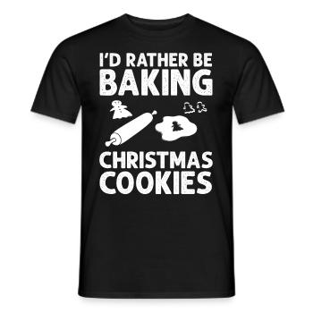 Christmas Baking Cookies Cookies Gingerbread - Men's T-Shirt - black - Front - AI Model Male 178 light (178cm)
