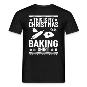 Christmas Baking Cookies Cookies Gingerbread - Men's T-Shirt - black - Front - AI Model Male 178 light (178cm)