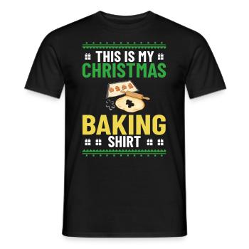 Christmas Baking Cookies Cookies Gingerbread - Men's T-Shirt - black - Front - AI Model Male 178 light (178cm)