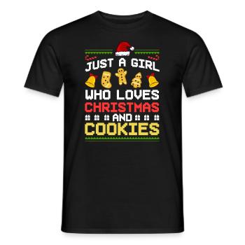 Christmas Baking Cookies Cookies Gingerbread - Men's T-Shirt - black - Front - AI Model Male 178 light (178cm)
