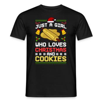 Christmas Baking Cookies Cookies Gingerbread - Men's T-Shirt - black - Front - AI Model Male 178 light (178cm)