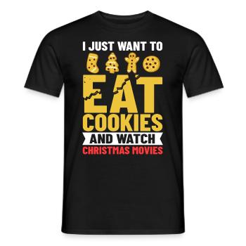 Christmas Cookies Biscuit Baking Christmas biscuits - Men's T-Shirt - black - Front - AI Model Male 178 light (178cm)