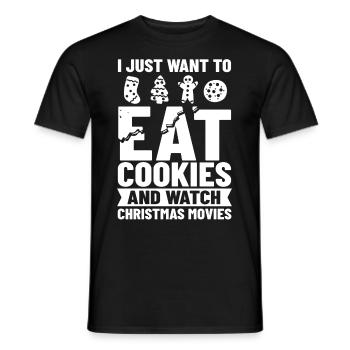 Christmas Cookies Biscuit Baking Christmas biscuits - Men's T-Shirt - black - Front - AI Model Male 178 light (178cm)