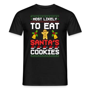 Christmas Cookies Biscuit Baking Christmas biscuits - Men's T-Shirt - black - Front - AI Model Male 178 light (178cm)