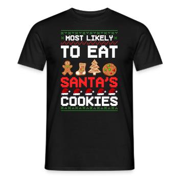 Christmas Cookies Biscuit Baking Christmas biscuits - Men's T-Shirt - black - Front - AI Model Male 178 light (178cm)