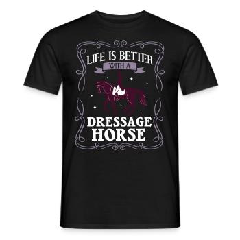Dressur Reiten Pferd Training Dressurreiten - Männer T-Shirt - Schwarz - Vorne - AI Model Male 178 light (178cm)
