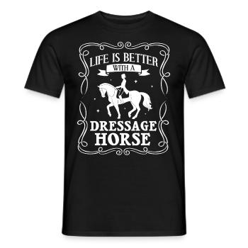 Dressur Reiten Pferd Training Dressurreiten - Männer T-Shirt - Schwarz - Vorne - AI Model Male 178 light (178cm)