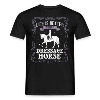 Dressur Reiten Pferd Training Dressurreiten - Männer T-Shirt - Schwarz - Vorne - AI Model Male 178 light (178cm)