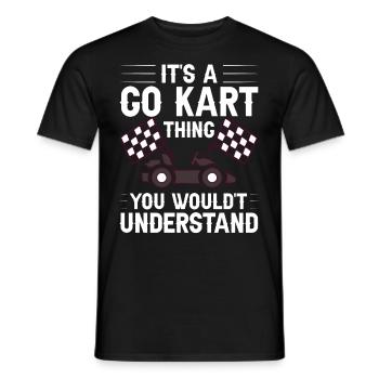 Go Kart Racing Indoor Karting Kartsport Kartbahn - Männer T-Shirt - Schwarz - Vorne - AI Model Male 178 light (178cm)