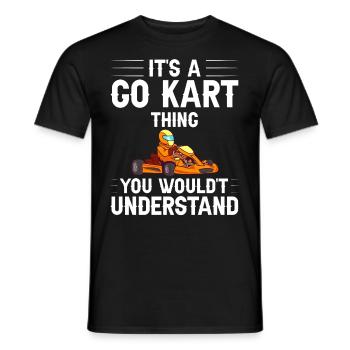 Go Kart Racing Indoor Karting Kartsport Kartbahn - Männer T-Shirt - Schwarz - Vorne - AI Model Male 178 light (178cm)