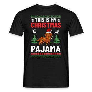 Golden Retriever Hund Welpen Besitzer Weihnachten - Männer T-Shirt - Schwarz - Vorne - AI Model Male 178 light (178cm)