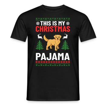 Golden Retriever Hund Welpen Besitzer Weihnachten - Männer T-Shirt - Schwarz - Vorne - AI Model Male 178 light (178cm)