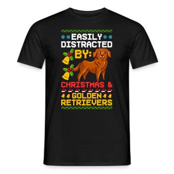 Golden Retriever Hund Welpen Besitzer Weihnachten - Männer T-Shirt - Schwarz - Vorne - AI Model Male 178 light (178cm)