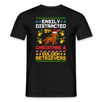 Golden Retriever Hund Welpen Besitzer Weihnachten - Männer T-Shirt - Schwarz - Vorne - AI Model Male 178 light (178cm)