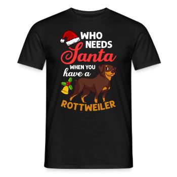 Rottweiler Chien Chiot Propriétaire Propriétaire Noël - T-shirt homme - noir - Devant - AI Model Male 178 light (178cm)