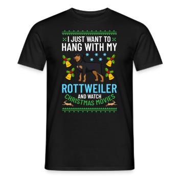 Rottweiler Chien Chiot Propriétaire Propriétaire Noël - T-shirt homme - noir - Devant - AI Model Male 178 light (178cm)