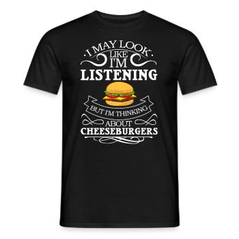 Cheeseburger Cheese Sandwich Hamburger - Men's T-Shirt - black - Front - AI Model Male 178 light (178cm)