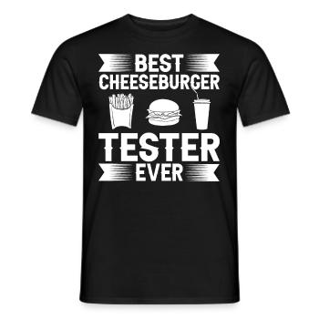 Cheeseburger Cheese Sandwich Hamburger - Men's T-Shirt - black - Front - AI Model Male 178 light (178cm)