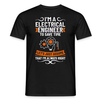 Electrical Engineering Engineer Research Development - Men's T-Shirt - black - Front - AI Model Male 178 light (178cm)