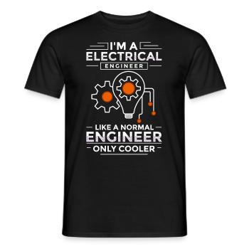 Electrical Engineering Engineer Research Development - Men's T-Shirt - black - Front - AI Model Male 178 light (178cm)