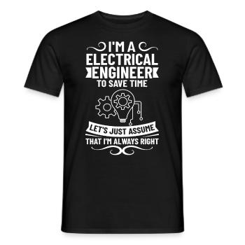 Electrical Engineering Engineer Research Development - Men's T-Shirt - black - Front - AI Model Male 178 light (178cm)