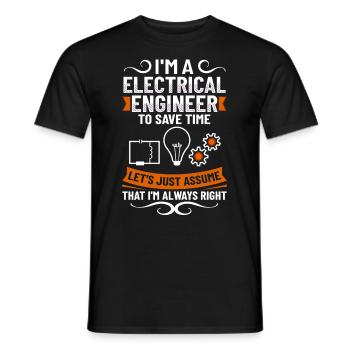 Electrical Engineering Engineer Research Development - Men's T-Shirt - black - Front - AI Model Male 178 light (178cm)