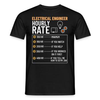 Electrical Engineering Engineer Research Development - Men's T-Shirt - black - Front - AI Model Male 178 light (178cm)