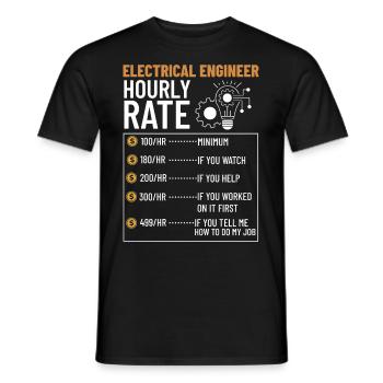 Electrical Engineering Engineer Research Development - Men's T-Shirt - black - Front - AI Model Male 178 light (178cm)