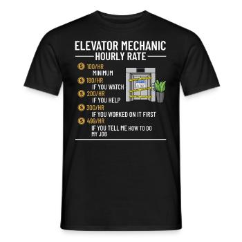 Aufzug Aufzugsanlage Techniker Fahrstuhl Lift - Männer T-Shirt - Schwarz - Vorne - AI Model Male 178 light (178cm)