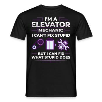 Aufzug Aufzugsanlage Techniker Fahrstuhl Lift - Männer T-Shirt - Schwarz - Vorne - AI Model Male 178 light (178cm)