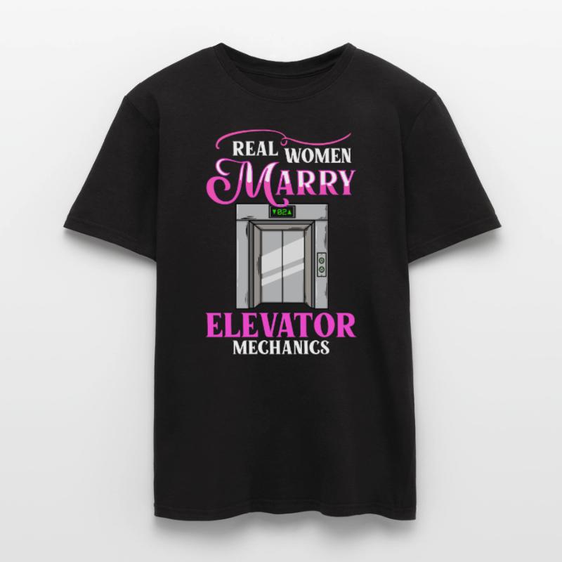 Elevator Elevator System Technician Woman Elevator Elevator Men’s T-shirt