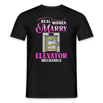 Elevator Elevator System Technician Woman Elevator Elevator - Men's T-Shirt - black - Front - AI Model Male 178 light (178cm)
