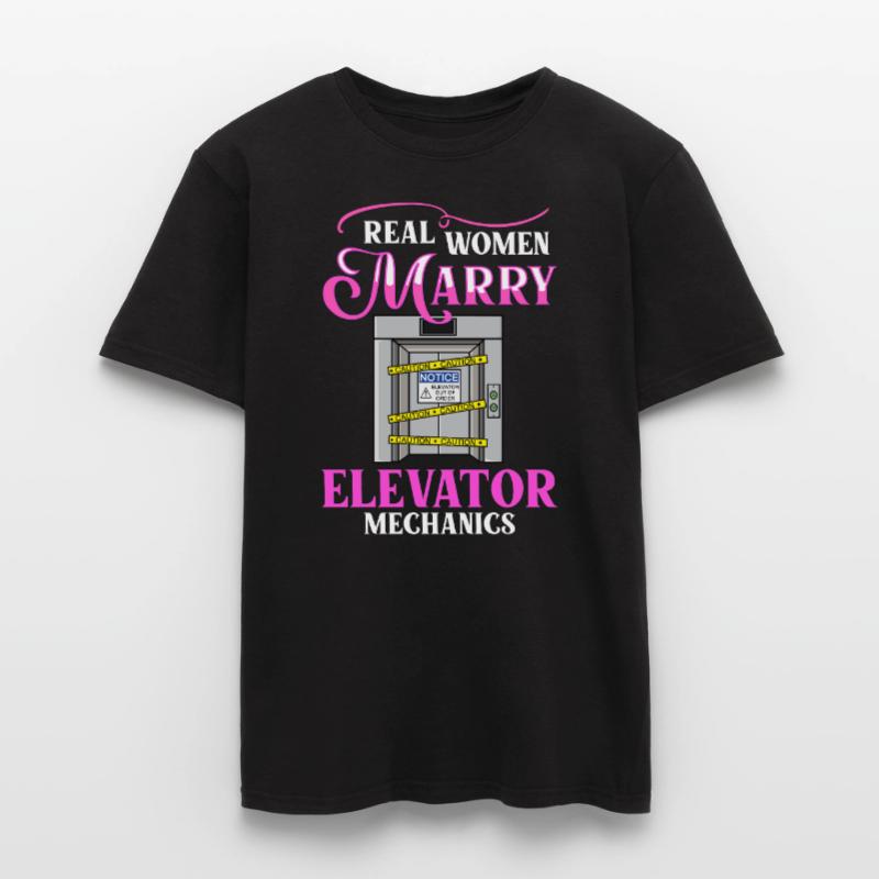Elevator Elevator System Technician Woman Elevator Elevator Men’s T-shirt