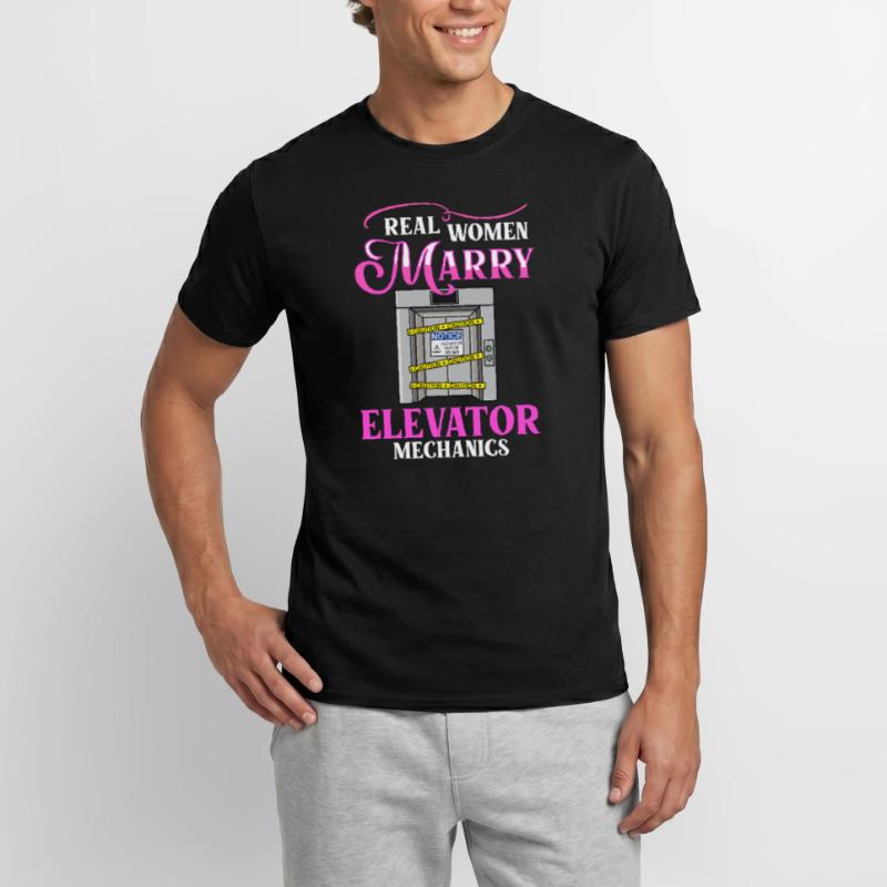 Elevator Elevator System Technician Woman Elevator Elevator Men’s T-shirt