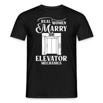 Elevator Elevator System Technician Woman Elevator Elevator - Men's T-Shirt - black - Front - AI Model Male 178 light (178cm)