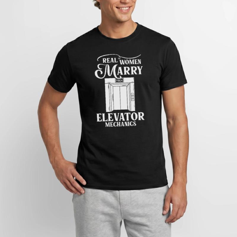 Elevator Elevator System Technician Woman Elevator Elevator Men’s T-shirt