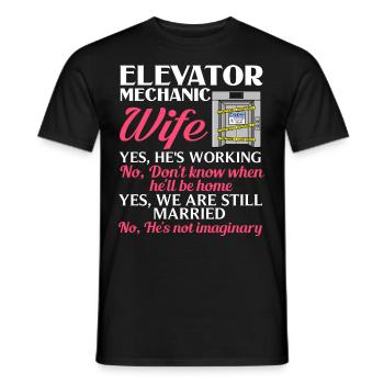 Elevator Elevator System Technician Woman Elevator Elevator - Men's T-Shirt - black - Front - AI Model Male 178 light (178cm)