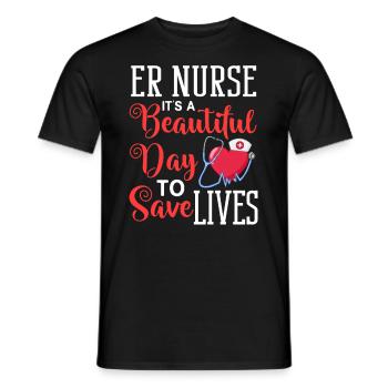 Emergency Department Emergency Nurse First Aid - Men's T-Shirt - black - Front - AI Model Male 178 light (178cm)