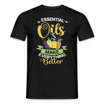 Essential Oil Diffuser Aromatherapy Plants - Men's T-Shirt - black - Front - AI Model Male 178 light (178cm)