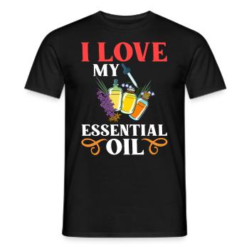 Essential Oil Diffuser Aromatherapy Plants - Men's T-Shirt - black - Front - AI Model Male 178 light (178cm)