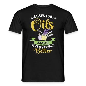 Essential Oil Diffuser Aromatherapy Plants - Men's T-Shirt - black - Front - AI Model Male 178 light (178cm)
