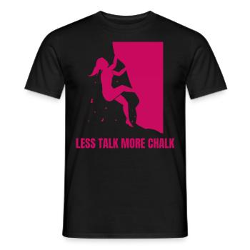 Moins parler plus de craie Grimpeur de bloc - T-shirt homme - noir - Devant - AI Model Male 178 light (178cm)