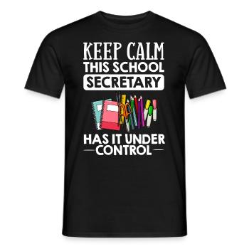 Secrétaire d’école Secrétariat de l’école Bureau du personnel - T-shirt homme - noir - Devant - AI Model Male 178 light (178cm)