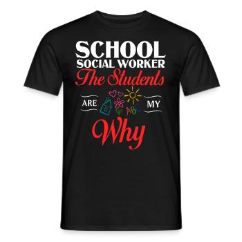 Milieu scolaire Travail social École Bureau du travail social Social - T-shirt homme - noir - Devant - AI Model Male 178 light (178cm)
