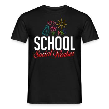 Milieu scolaire Travail social École Bureau du travail social Social - T-shirt homme - noir - Devant - AI Model Male 178 light (178cm)