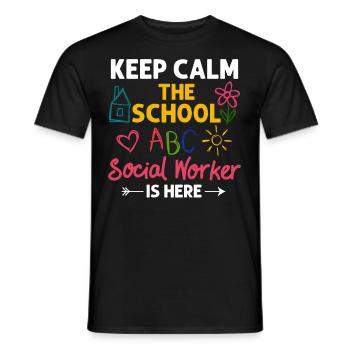 Milieu scolaire Travail social École Bureau du travail social Social - T-shirt homme - noir - Devant - AI Model Male 178 light (178cm)